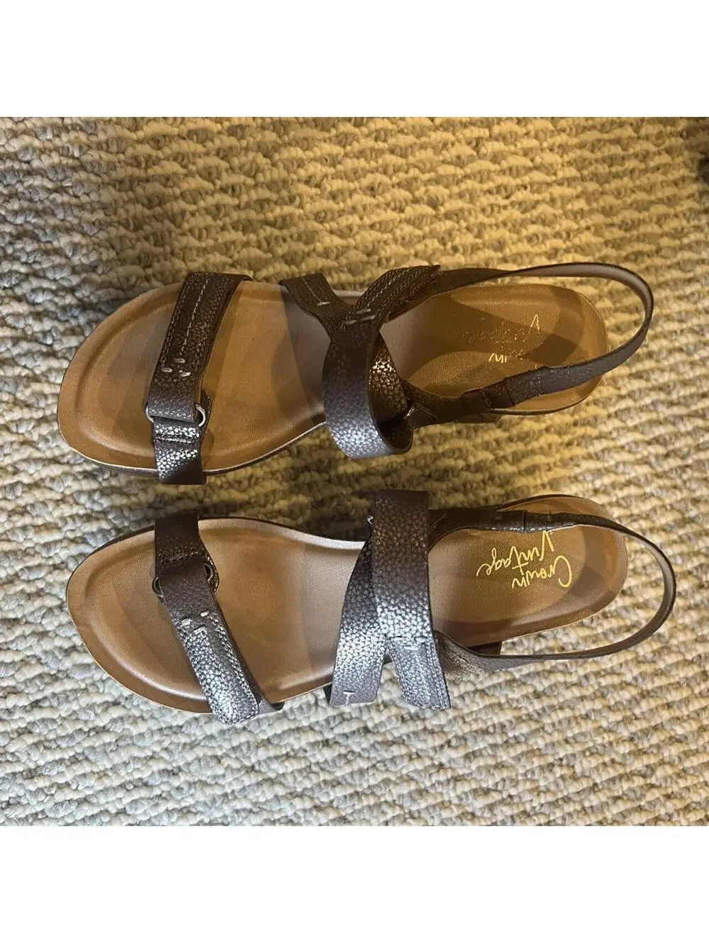 Brown leather chunky platform sandals